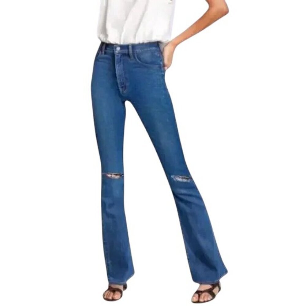 Aritzia Denim Forum The Jane Mid Rise Boot Size 25